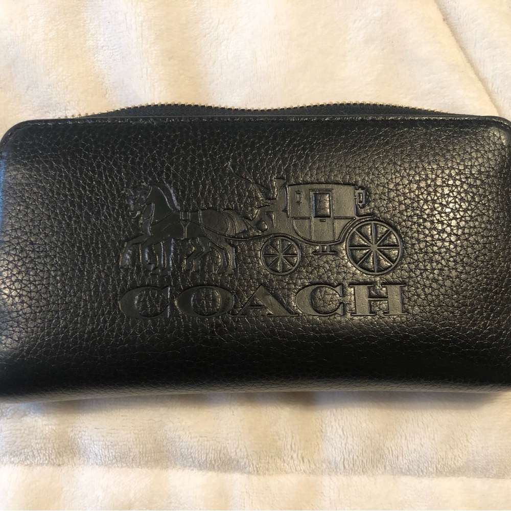 Blk leather coach wallet